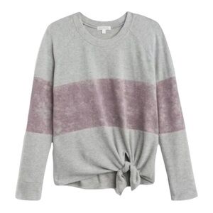 Nine Britton Araya Tie Front Brushed Knit Top NWOT